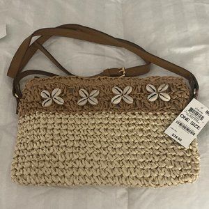 INC Straw Shell Design handbag